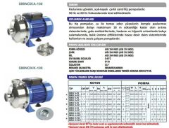 Sumak SMINOX/A-100 Paslanmaz (Krom) Santrifüj Süt Pompası Monofaze (220V) - 1 Hp