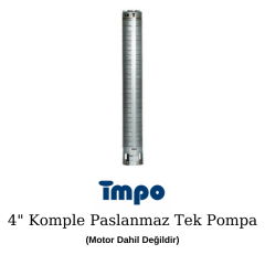 İmpo 4'' Komple Paslanmaz S4SP 12/25 İthal Tek Dalgıç Pompa - 10 Hp